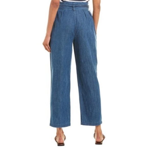 J CREW Paper-Bag Pant Chambray Size 4 Coastal Lightweight Cotton Hemp High Rise - Picture 7 of 16